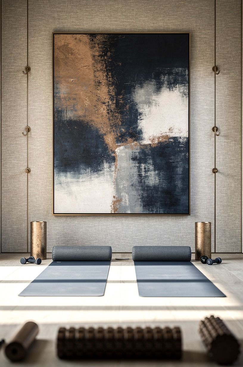 Hang oversized art across the stretch wall