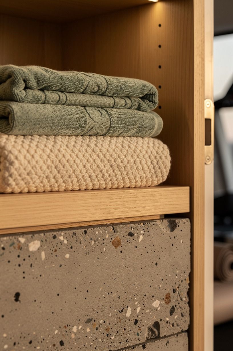 Set a towel shelf by the door