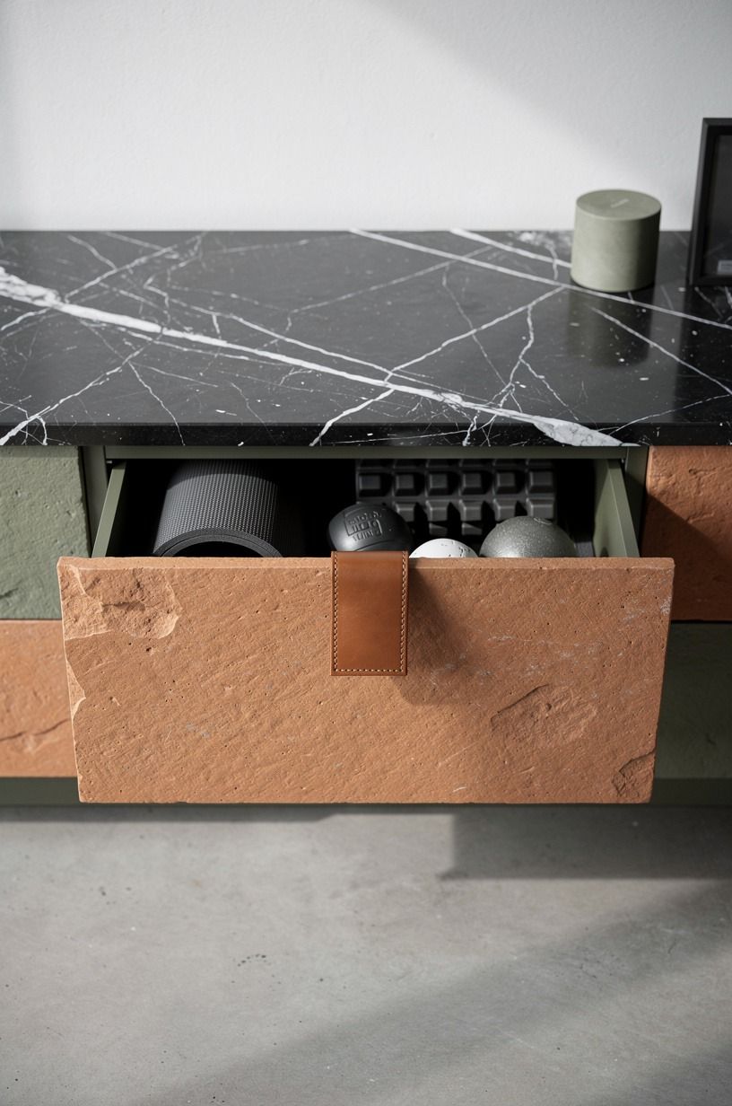 Hide recovery tools inside a low cabinet