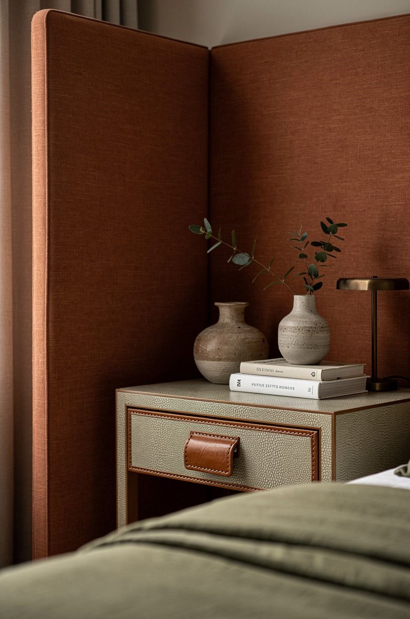 Soften corners with an upholstered screen