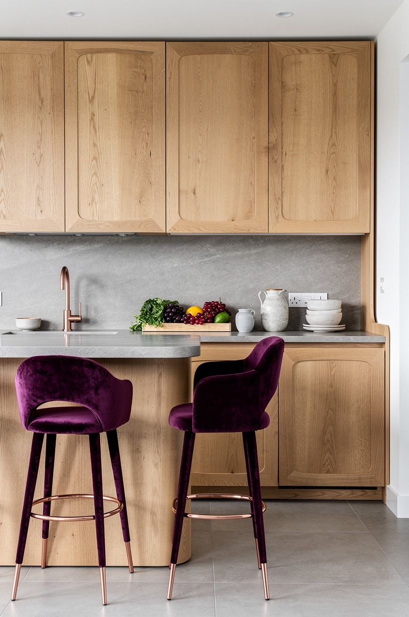 Choose shaker fronts in oak over maple