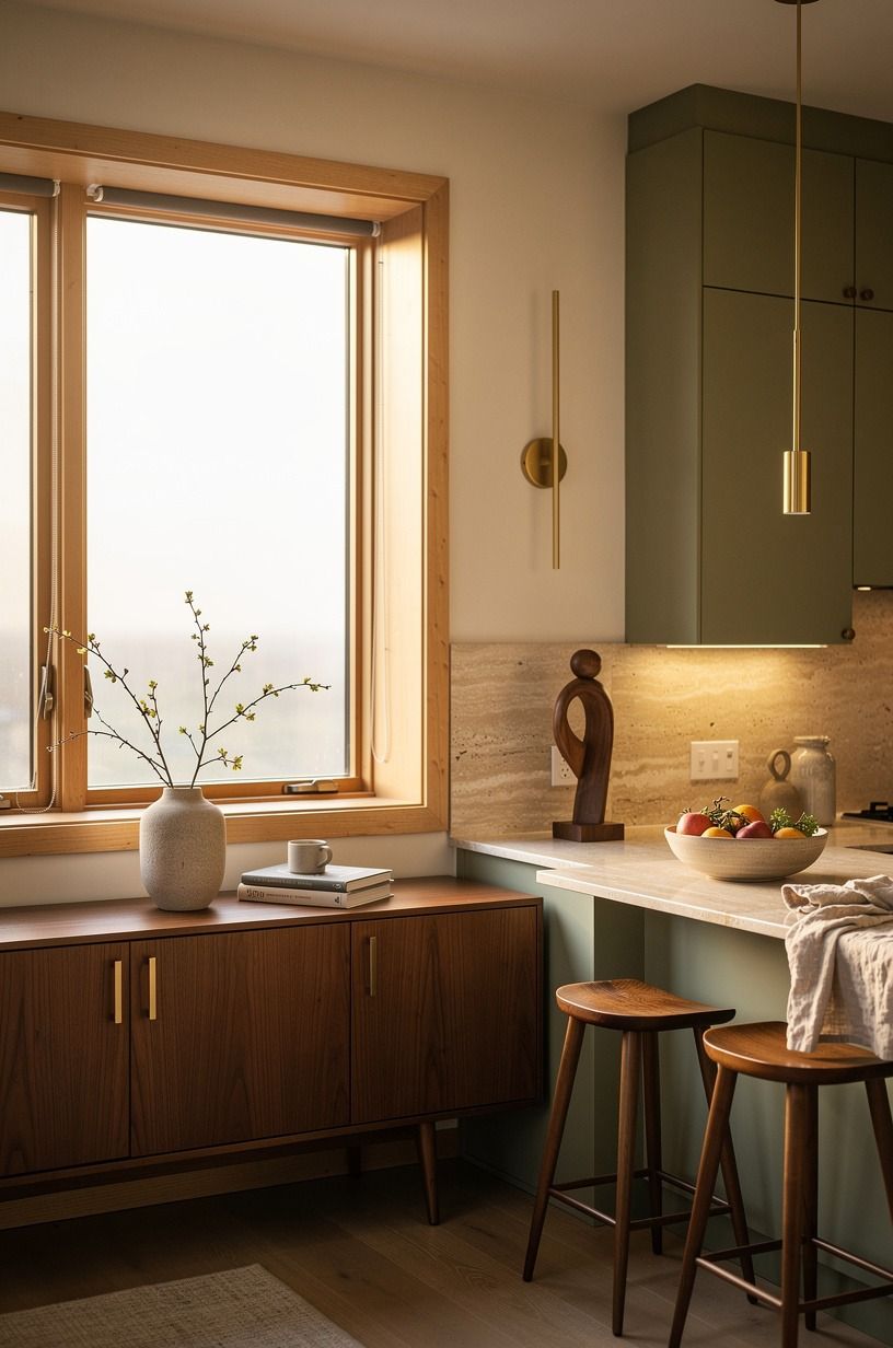 Frame the window with a slim birch trim