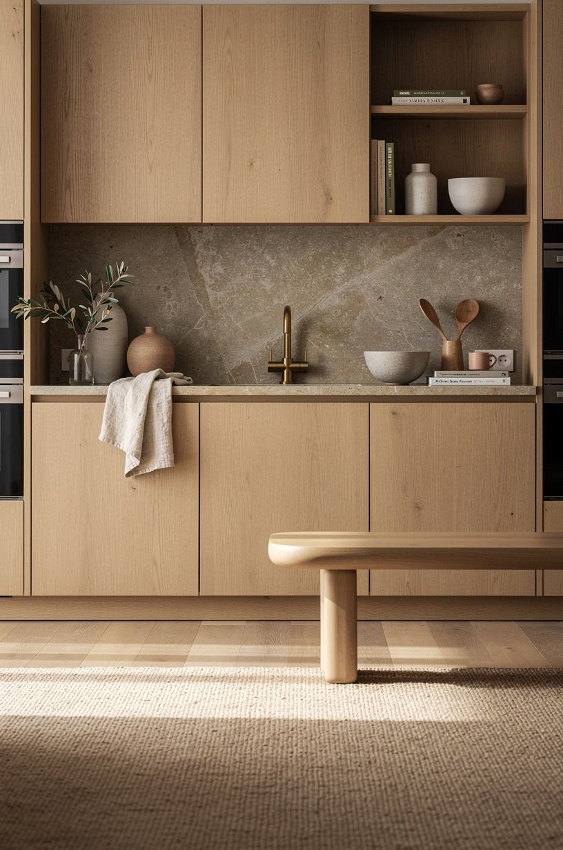 Hide the appliances behind oak panels instead of stainless