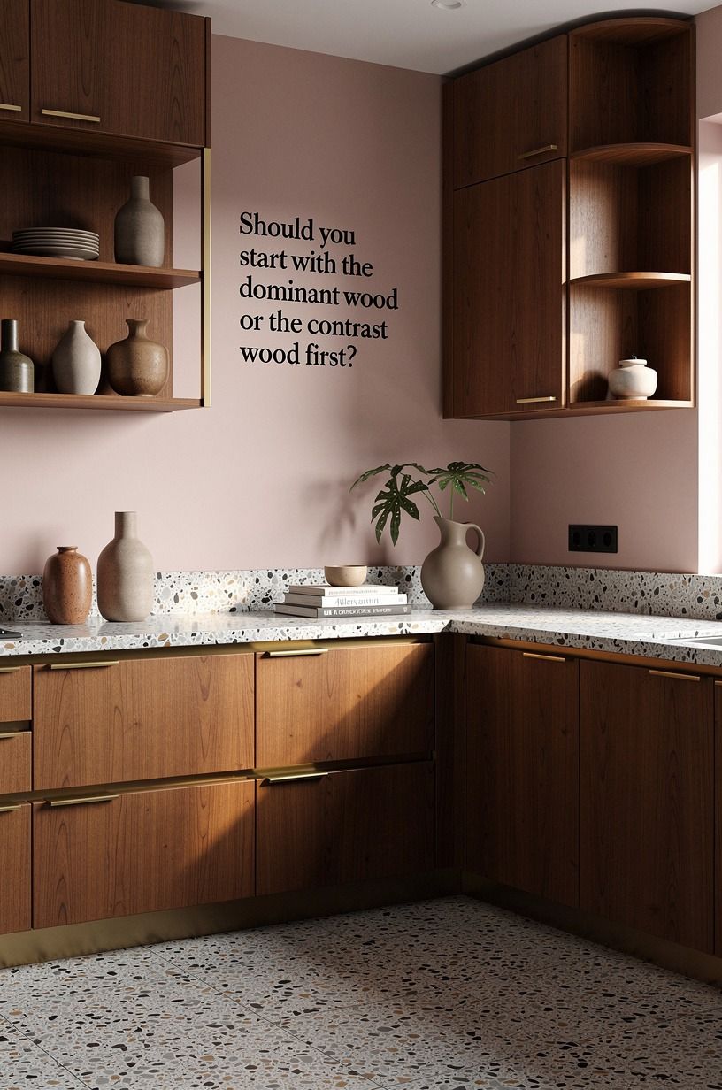 Should you start with the dominant wood or the contrast wood first?