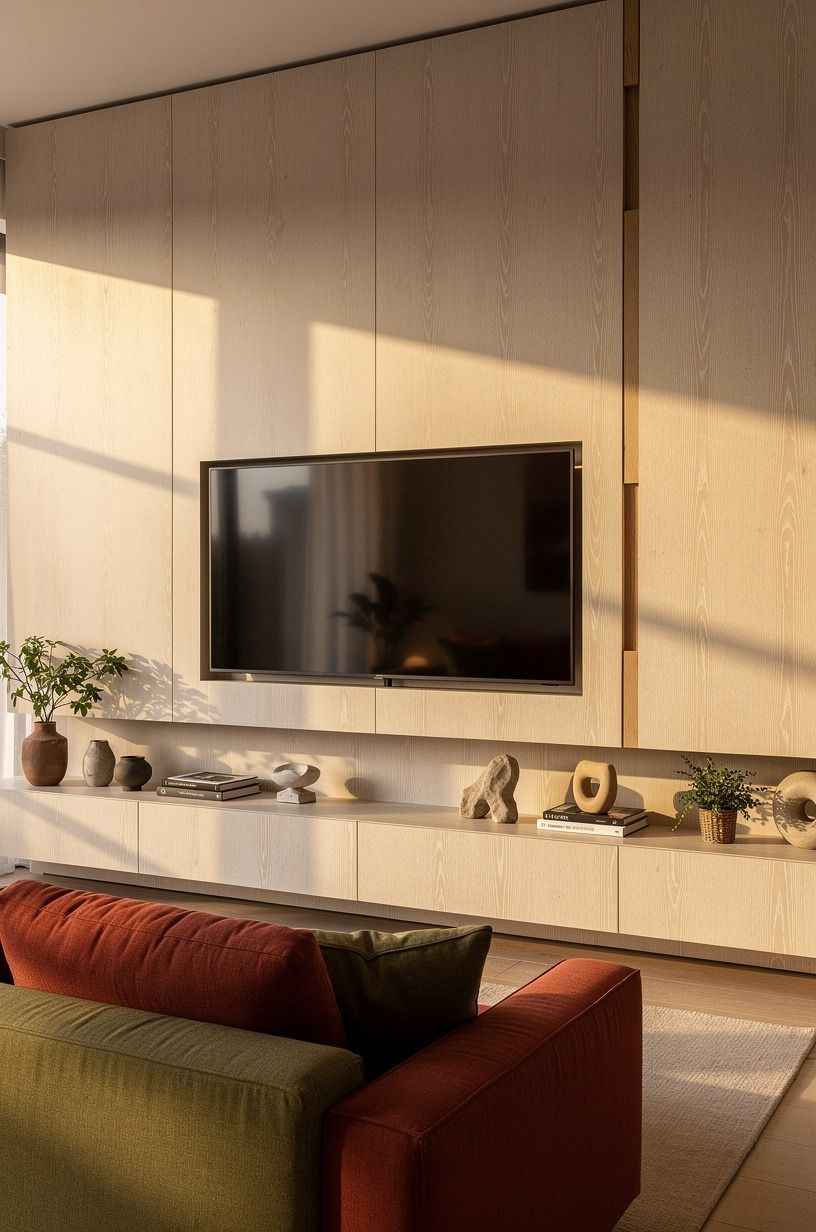 Anchor the TV With a Centered Panel Wall
