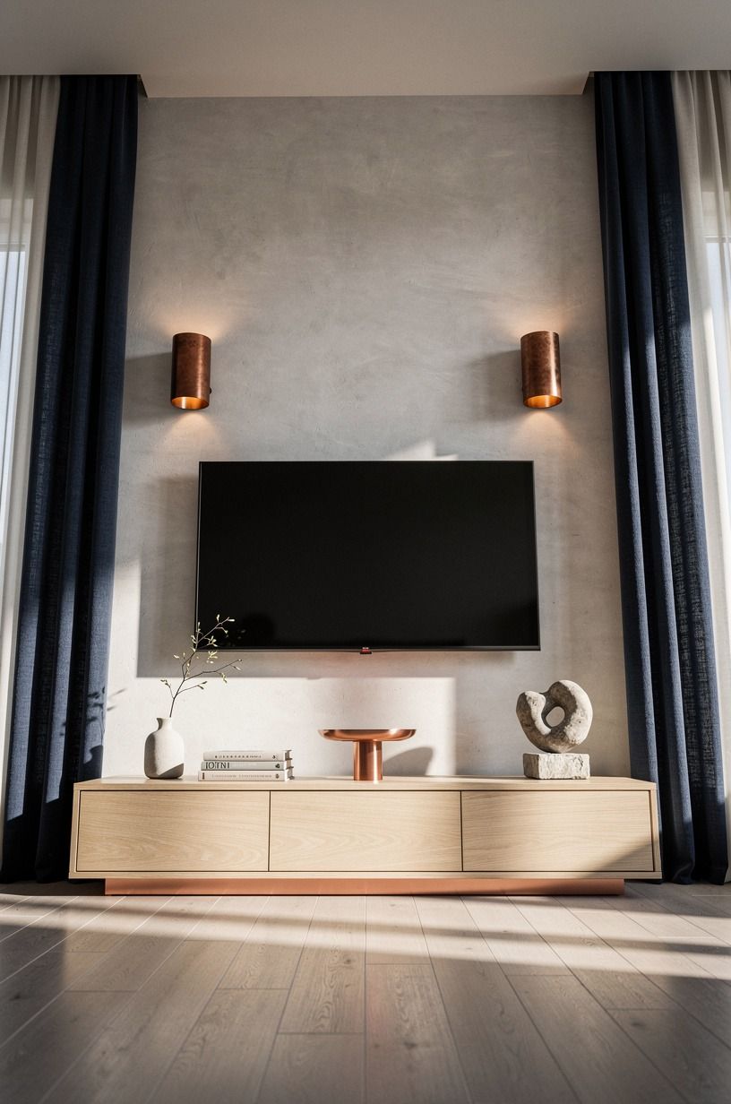 Should You Add Sconces That Flank the TV Evenly?