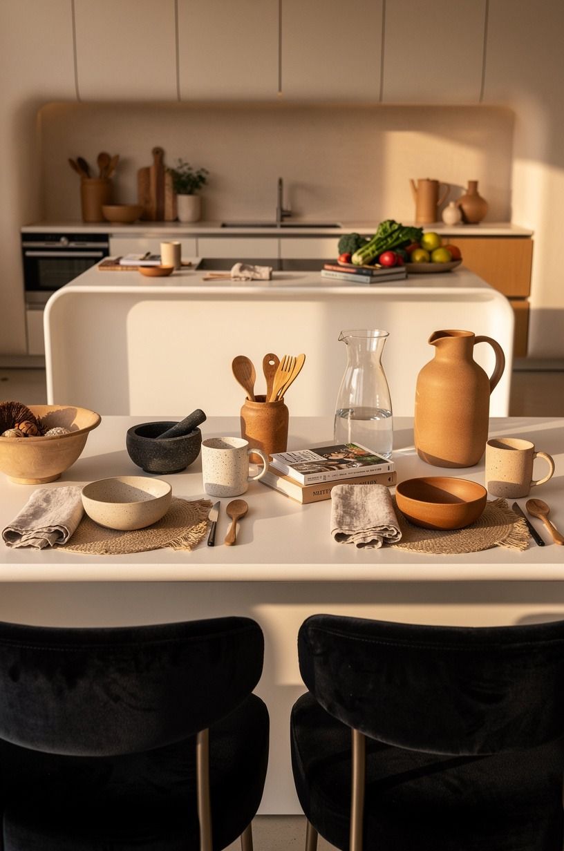 Layer the surface with objects you’ll truly use