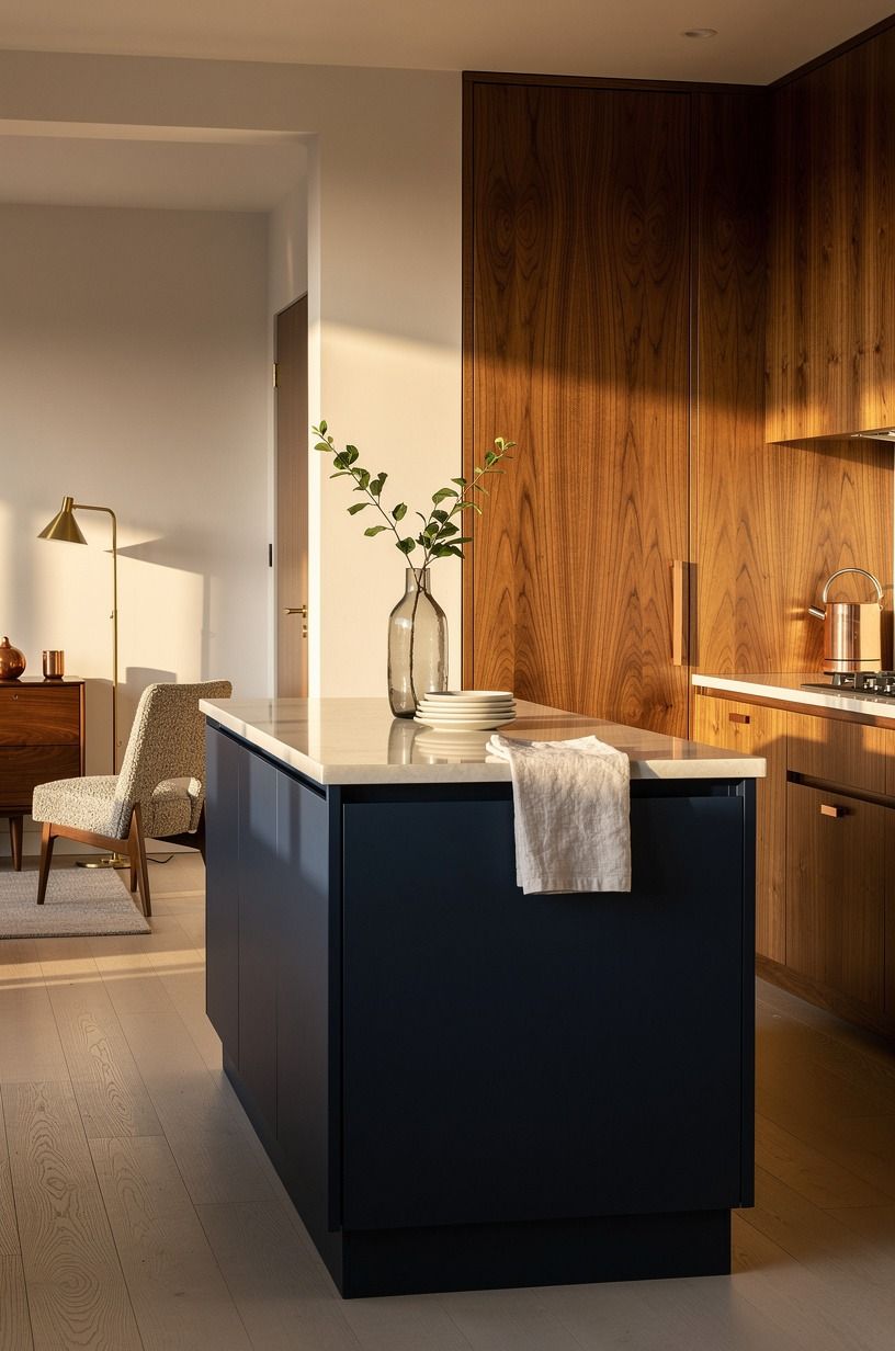 Let The Two-Wood Rule keep your kitchen oak island calm
