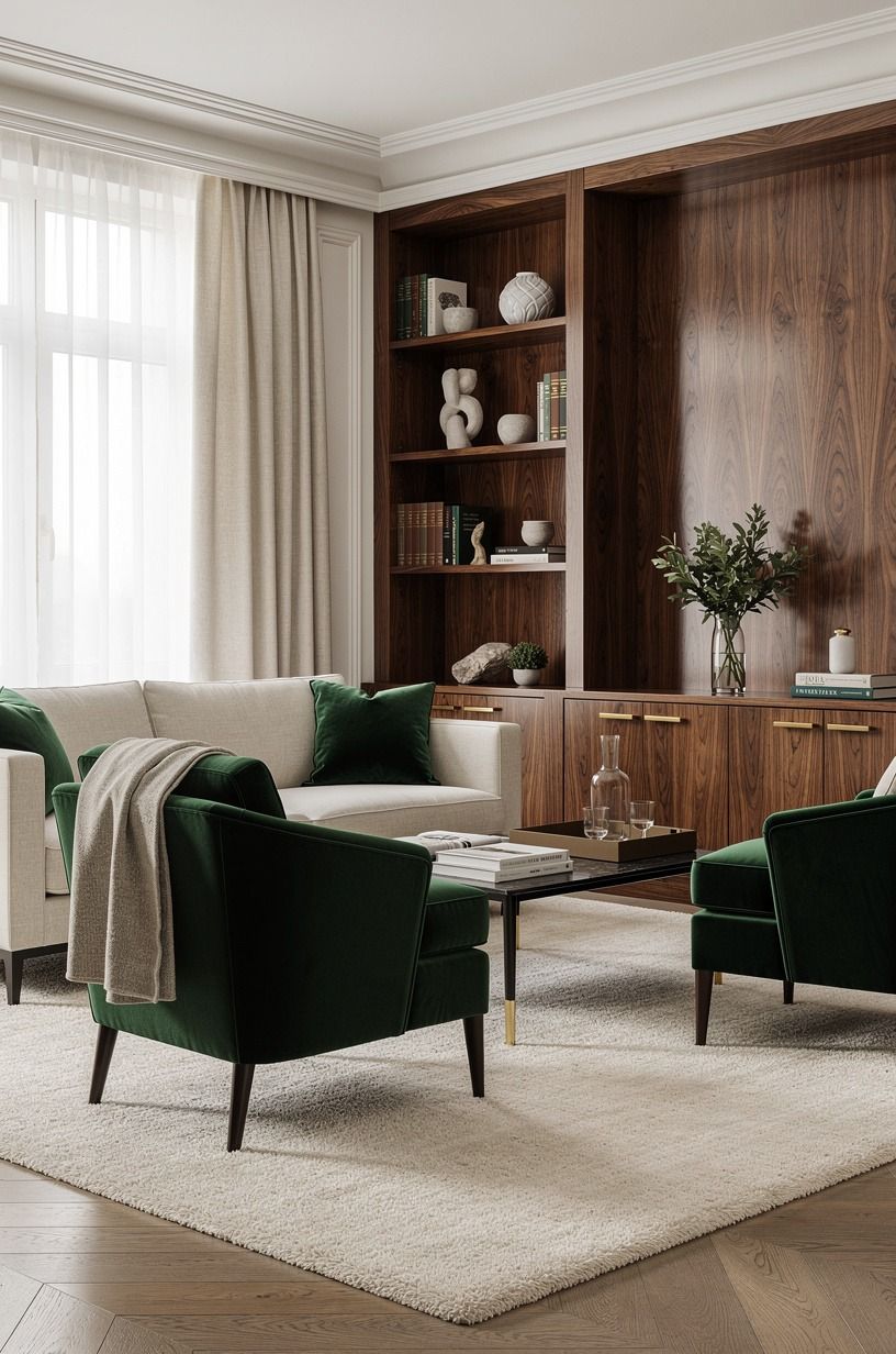 Anchor the whole room with a wool rug