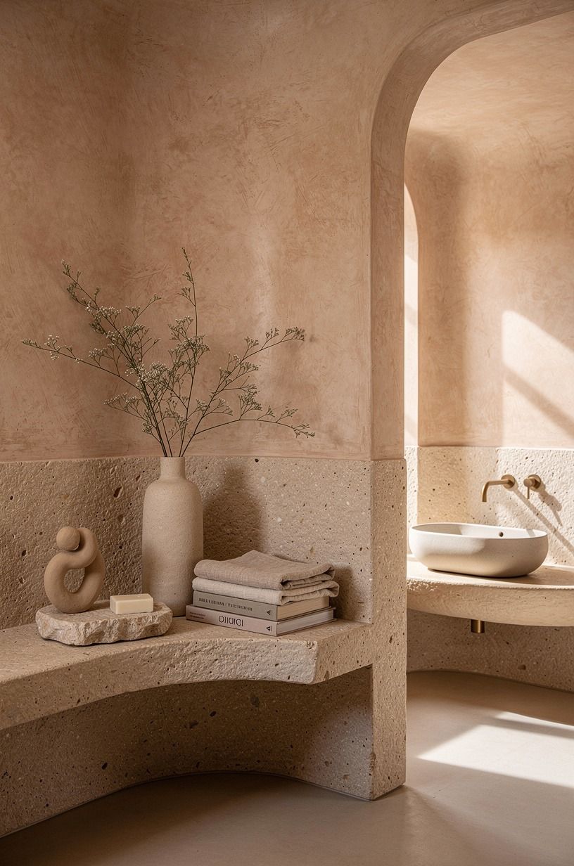 Layer lime plaster on the walls above the stone