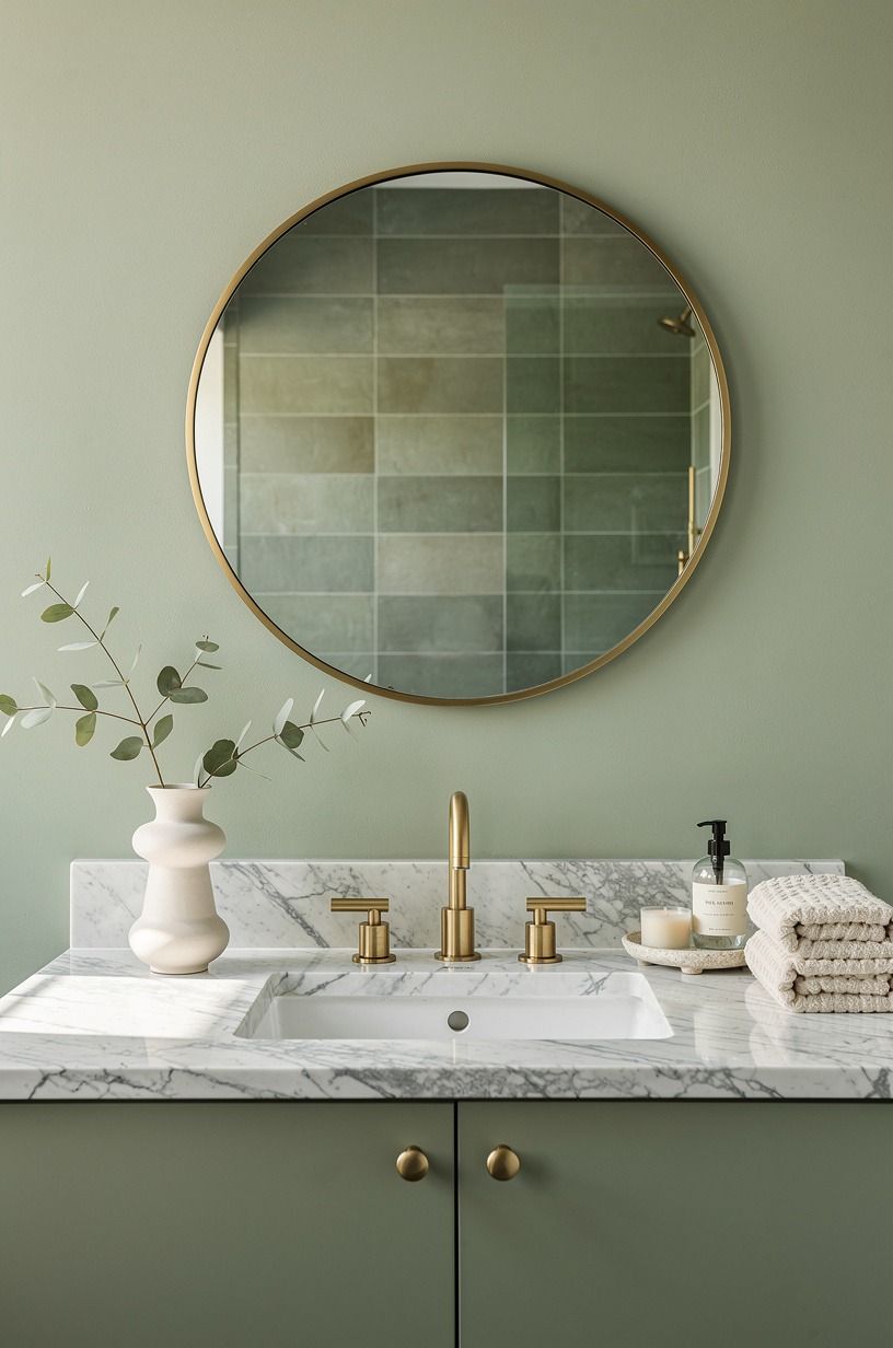 Match undertones to tile, counters, and metal before color