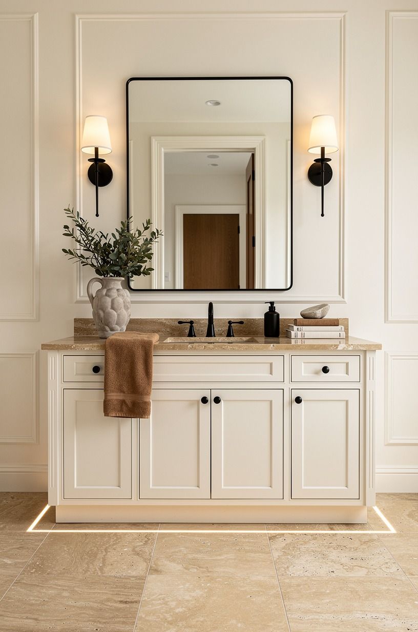 Plan seams around the vanity with the Vanity Shadow Gap