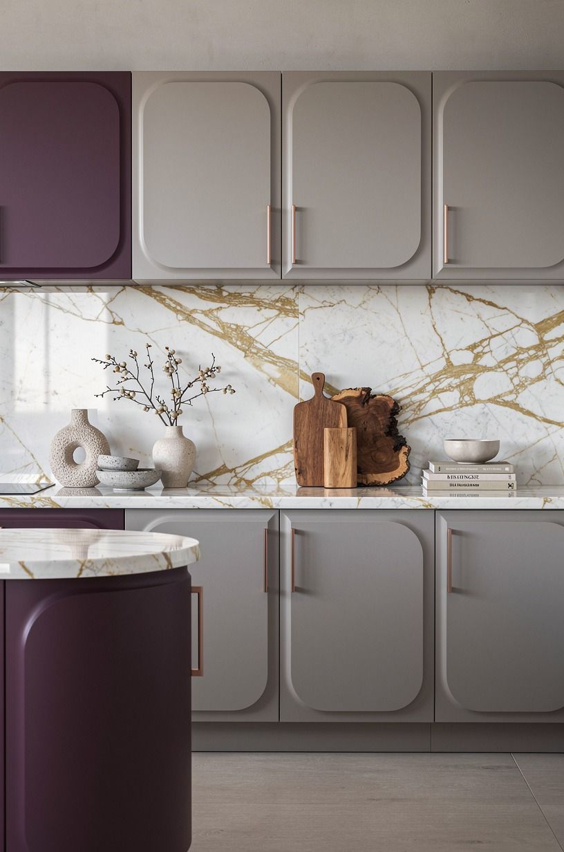 Layer a backsplash with uneven shine