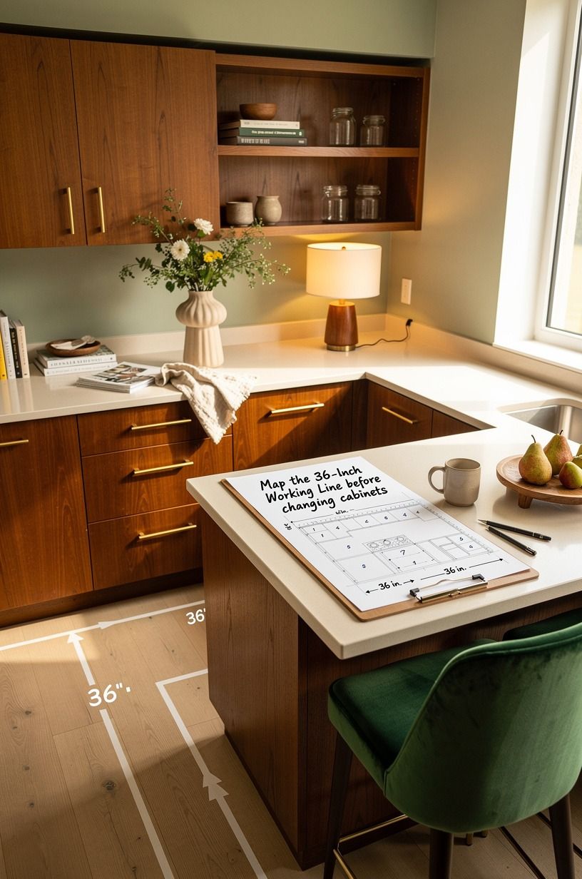 Map the 36-Inch Working Line before changing cabinets