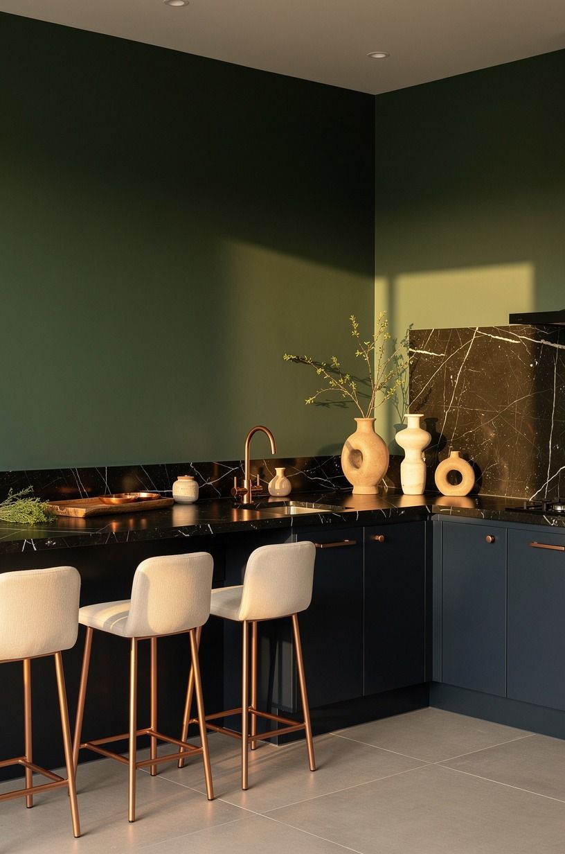 Start with Farrow & Ball Studio Green No. 93 on the walls