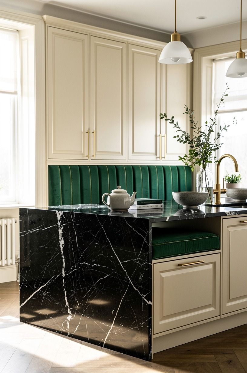 Put Banquette Seating Over a Kitchen Island