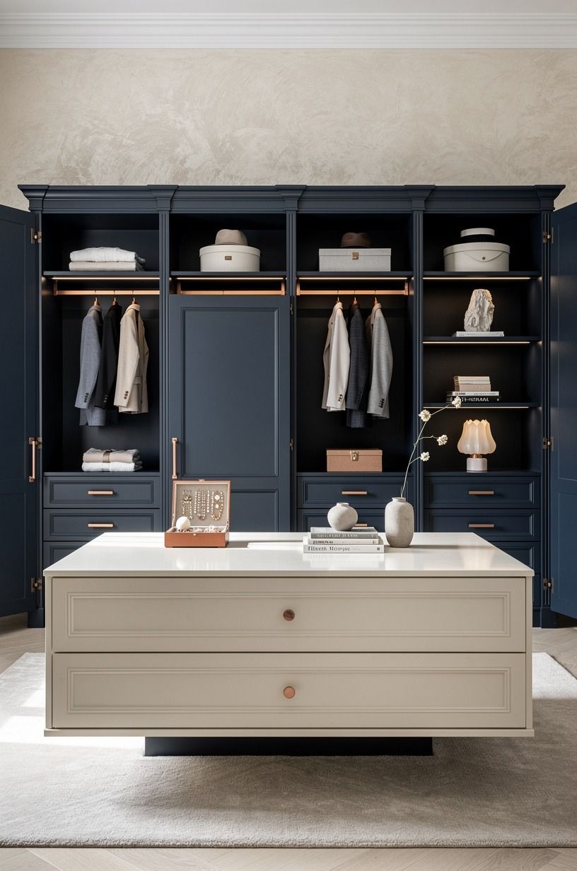 Float a Center Island for a Real Dream Closet Design