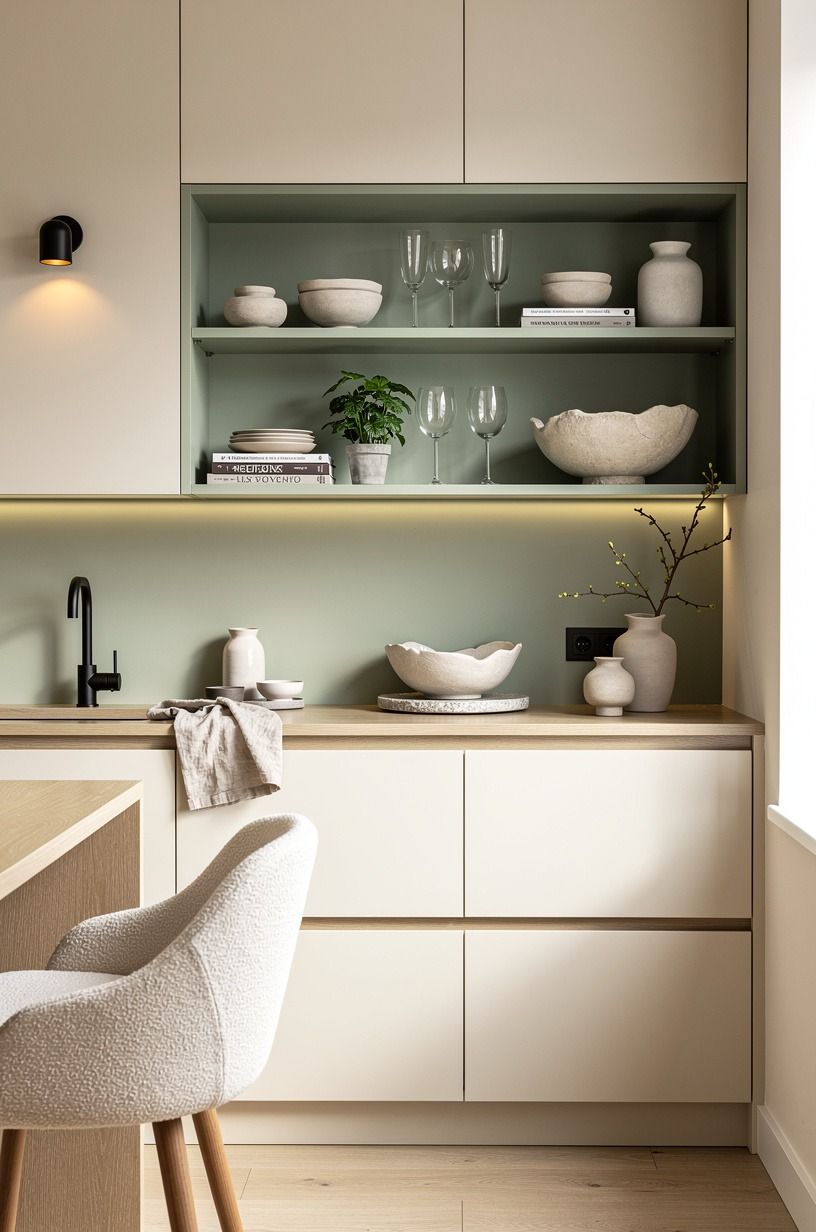 Paint the cabinet recess, not every cabinet
