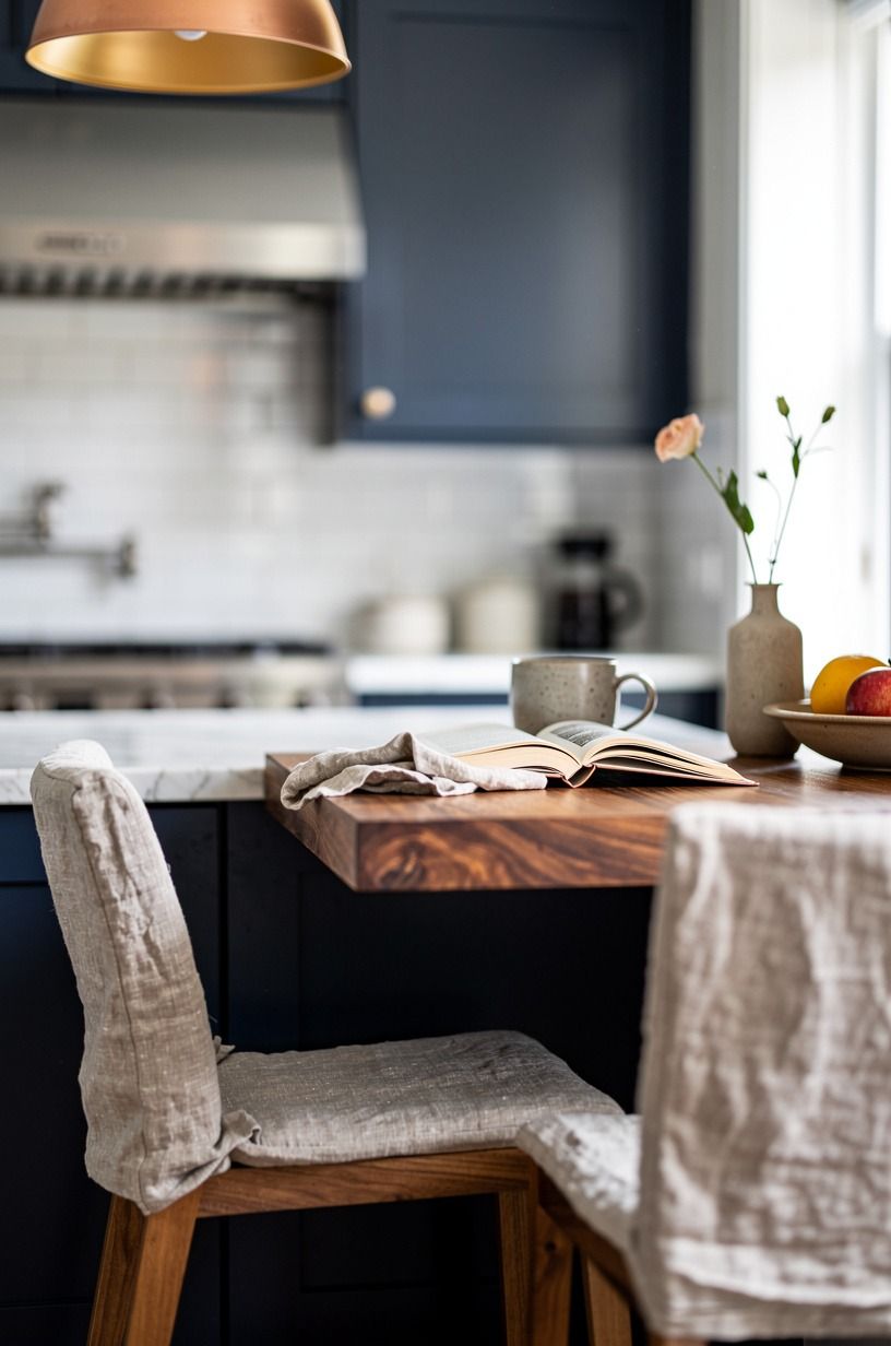 Add one unexpected color at the breakfast corner