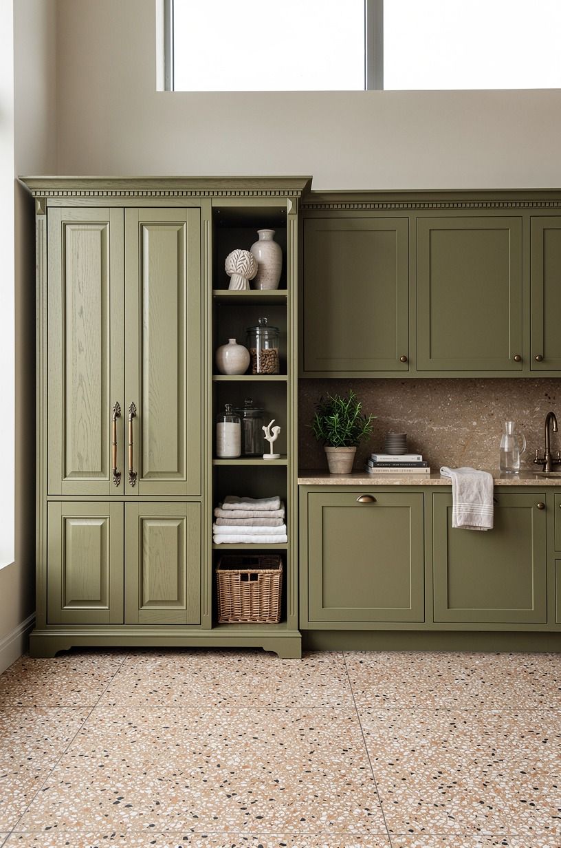 Anchor the room with a furniture-style pantry