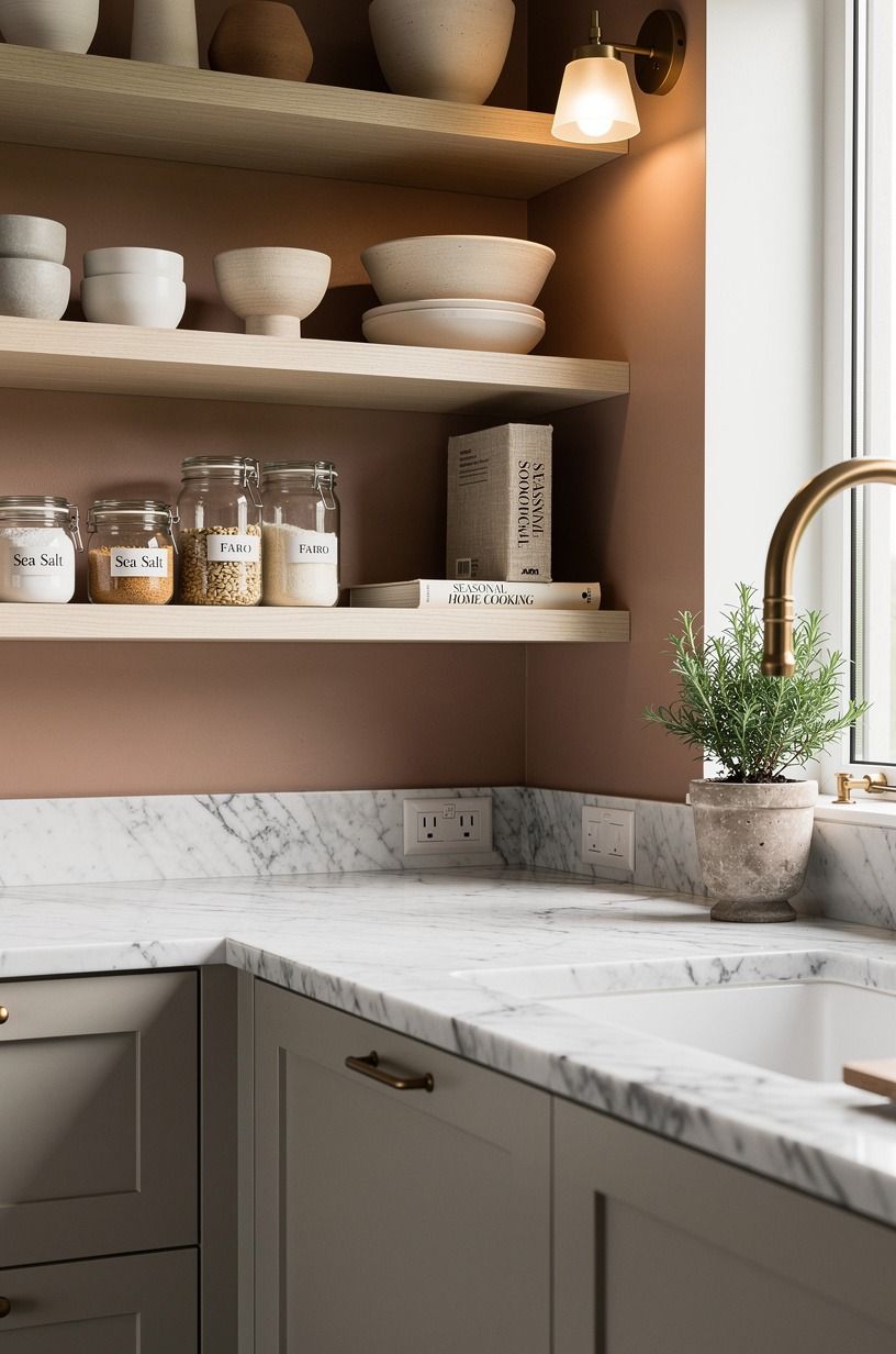 Float open shelves where uppers feel heavy