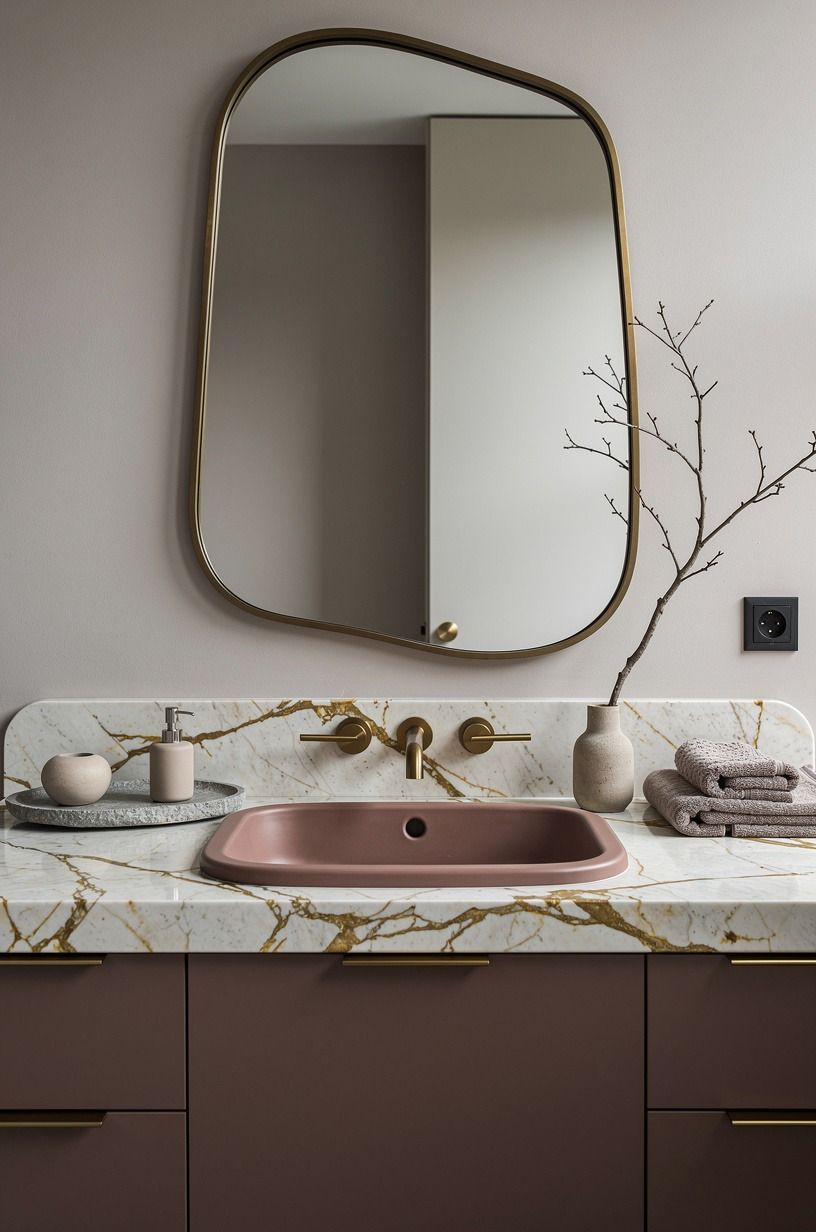 Hang a wabi sabi mirror instead of a medicine cabinet