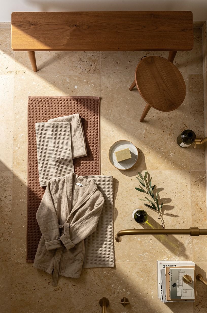 Mix towels in linen and waffle cotton