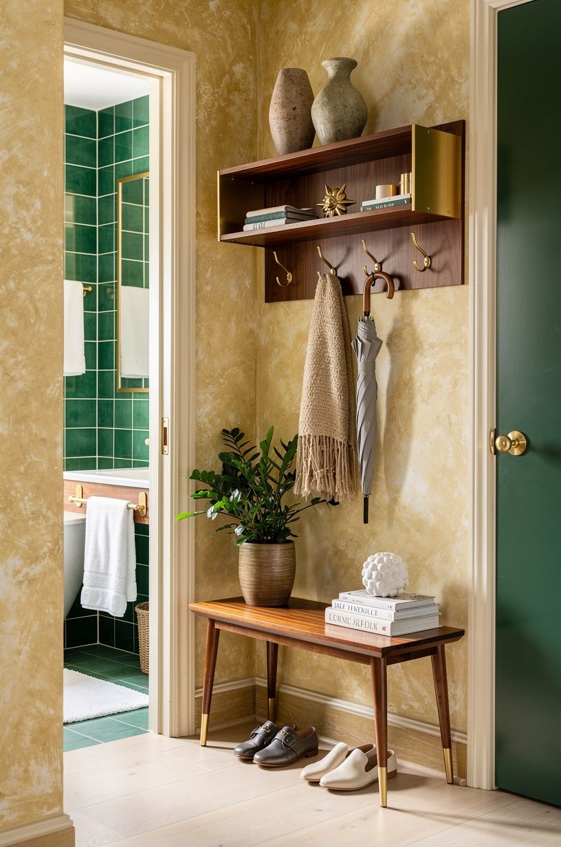 Build the door-back storage zone without covering the walls