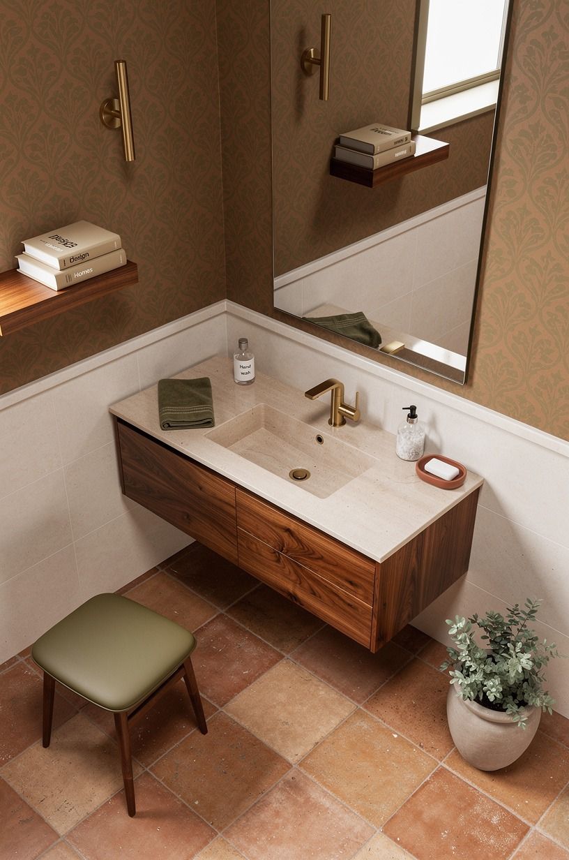 Hang wallpaper above a wainscot line you can wipe clean