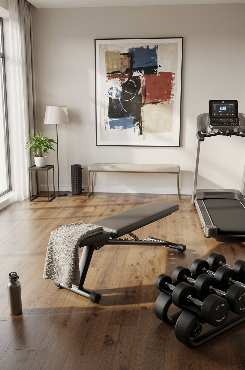 Hang art where a commercial gym would hang a TV