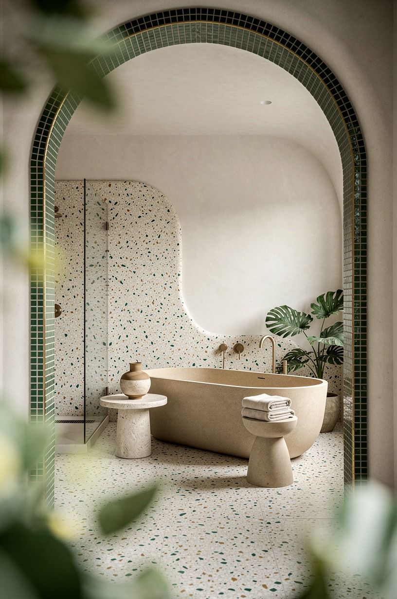 Try a tiled arch instead of a square opening