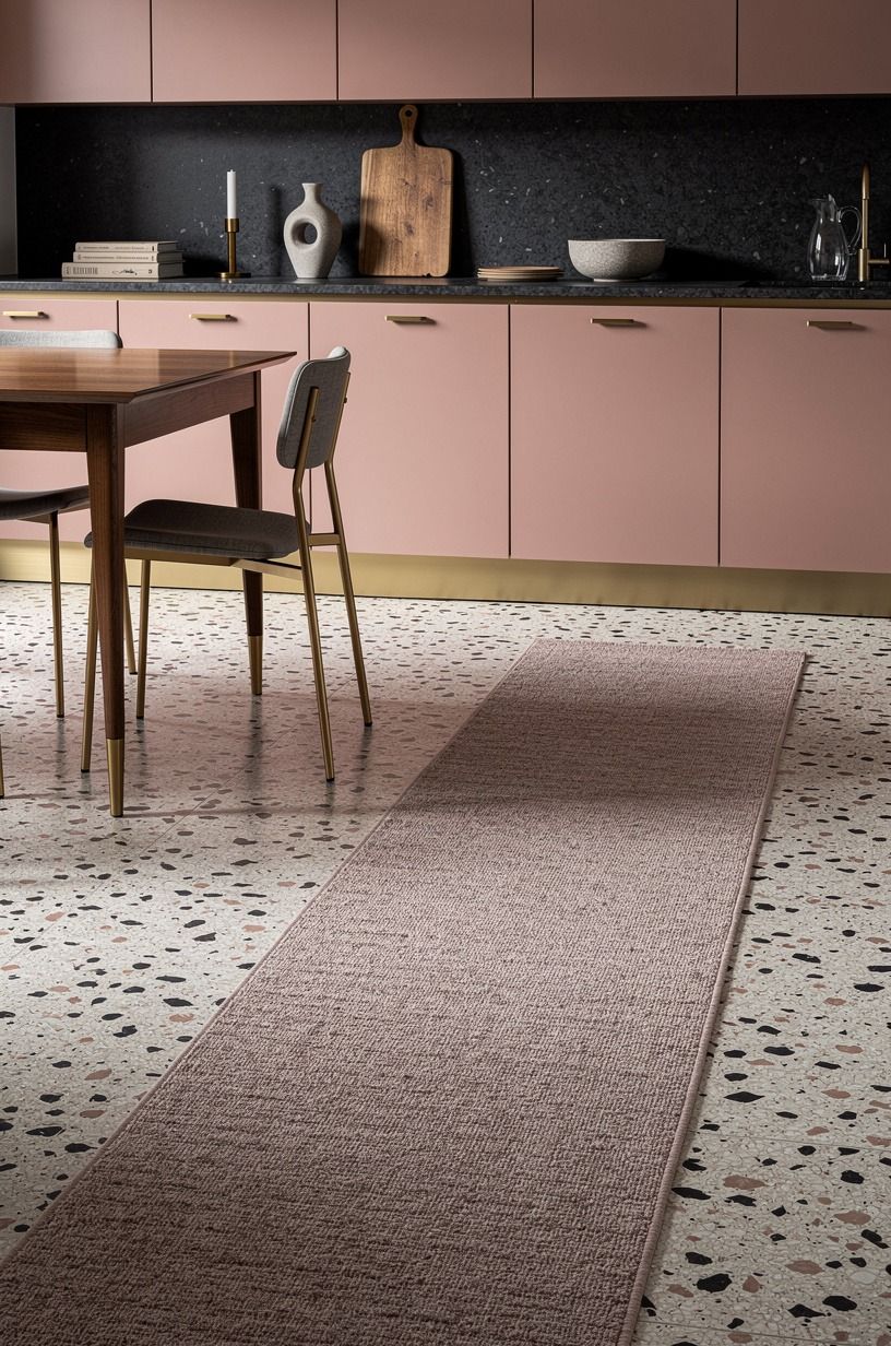 Anchor the floor with a washable runner