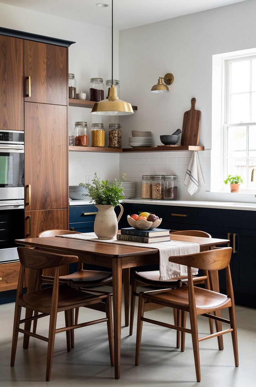 Mix a farm cottage kitchen ideas table into the work zone