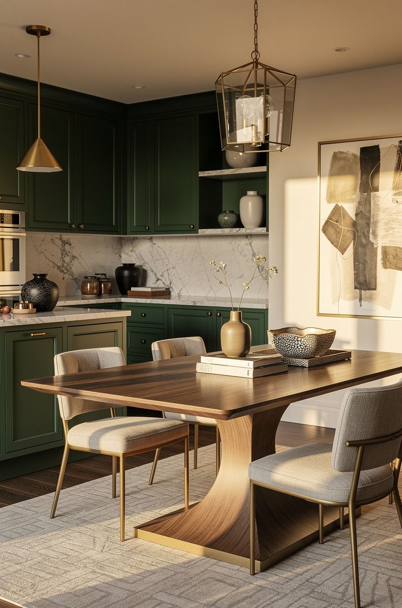 Choose a pedestal table over a bulky island