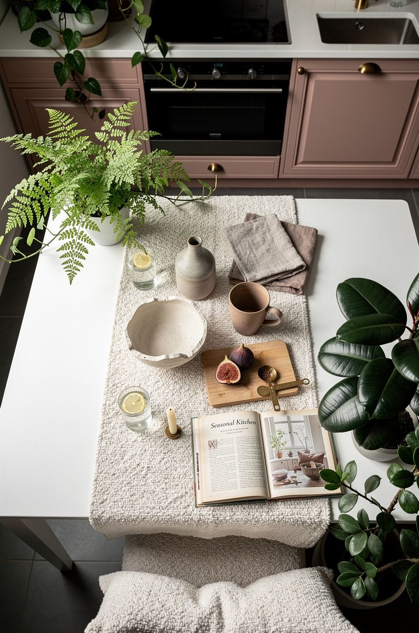 Frame the table with plants that like bright, indirect light