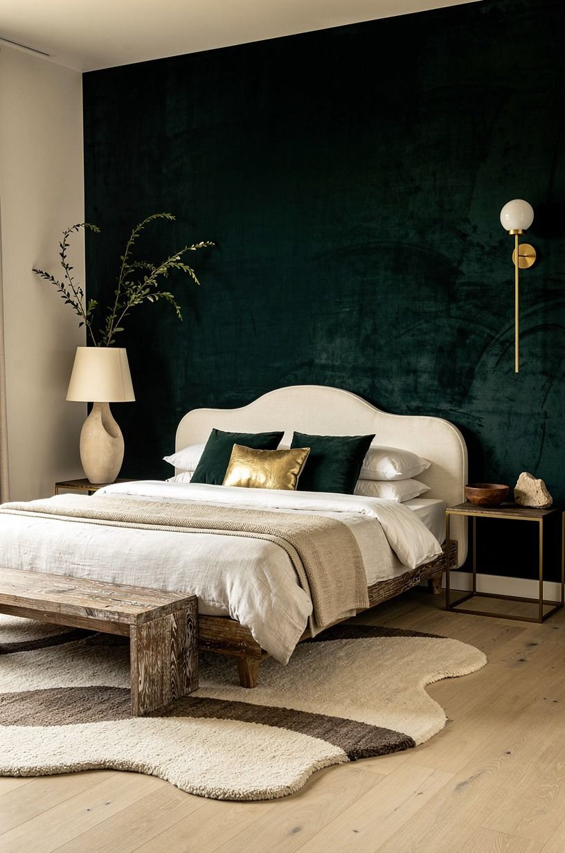 Paint the Bed Wall in a Dark Romance Room