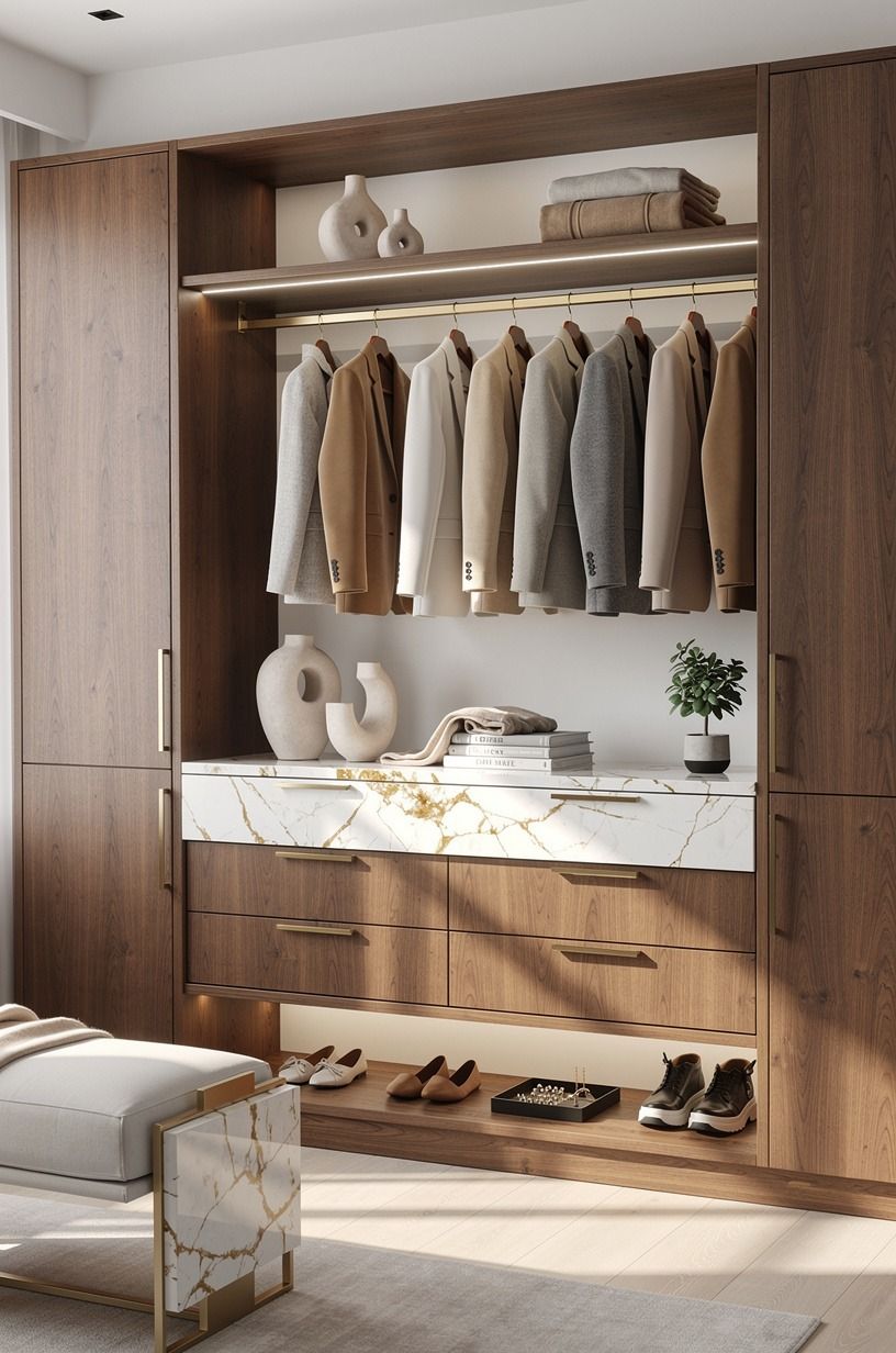 Create a 5 x 6 Walk In Closet Design With One Strong Wall