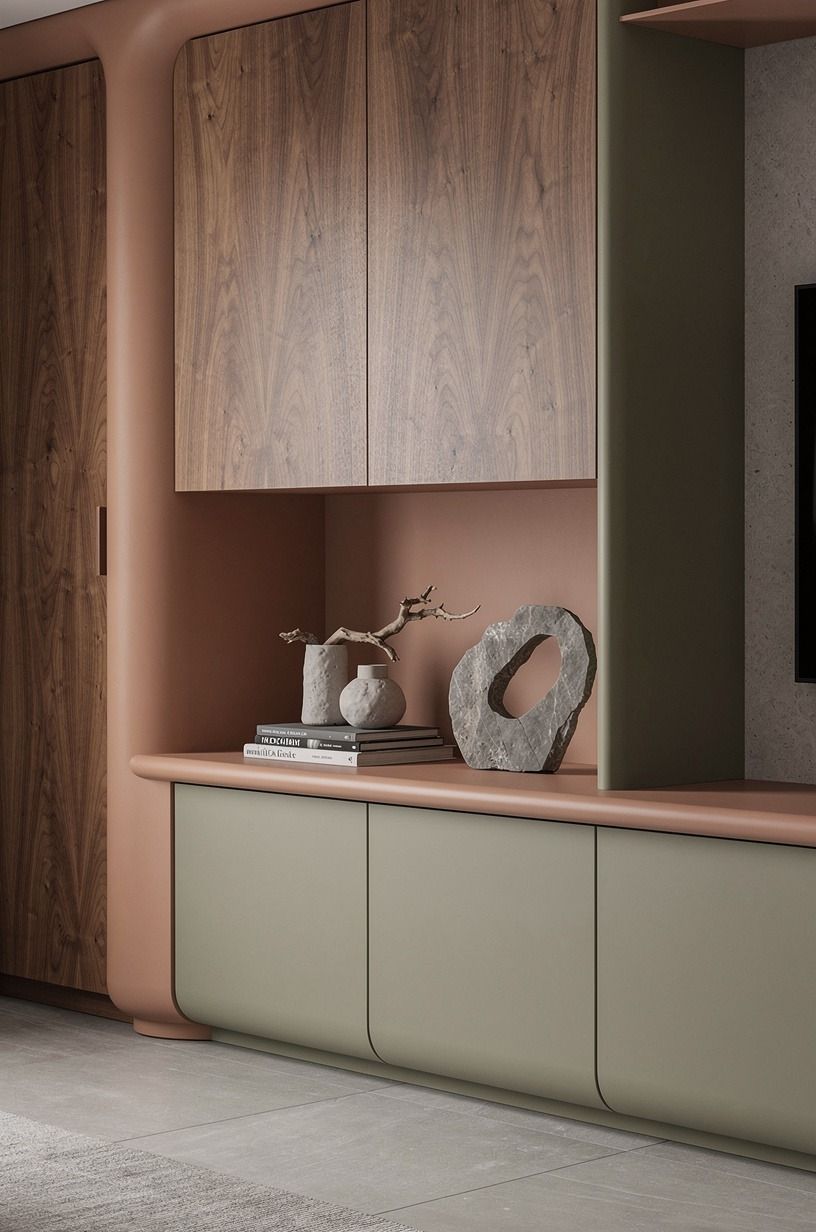 Mix Closed Cabinets With One Open Display Zone