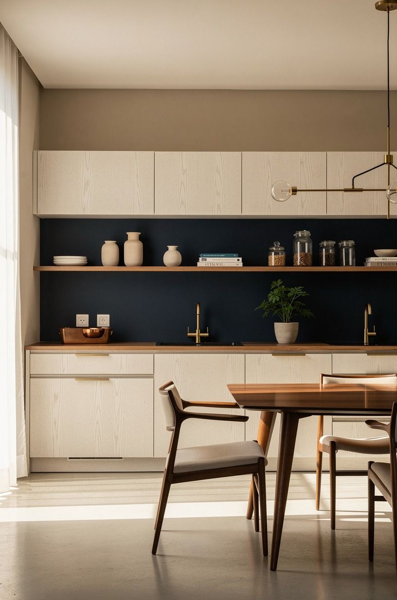 Start with a warm beige base for your kitchen earth tones