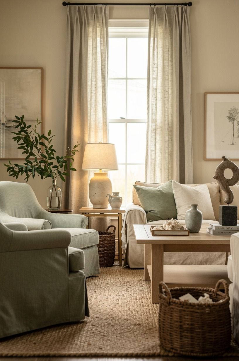 Choose linen curtains over fussy valances