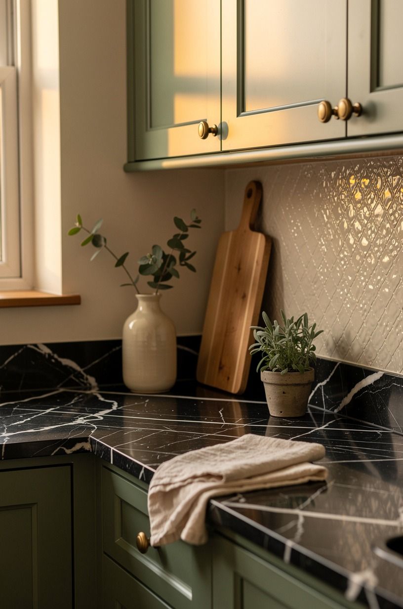 Build a peel-and-stick backsplash with visible texture