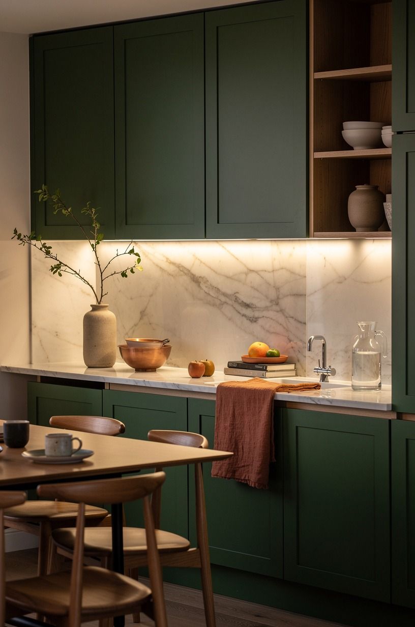 Choose soft green over cold gray for a rental kitchen refresh