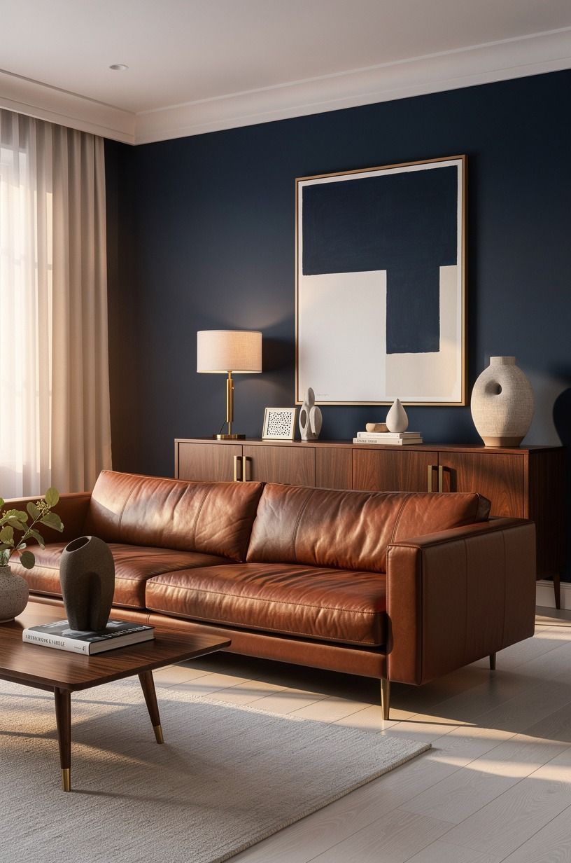 Float a leather sofa away from the wall