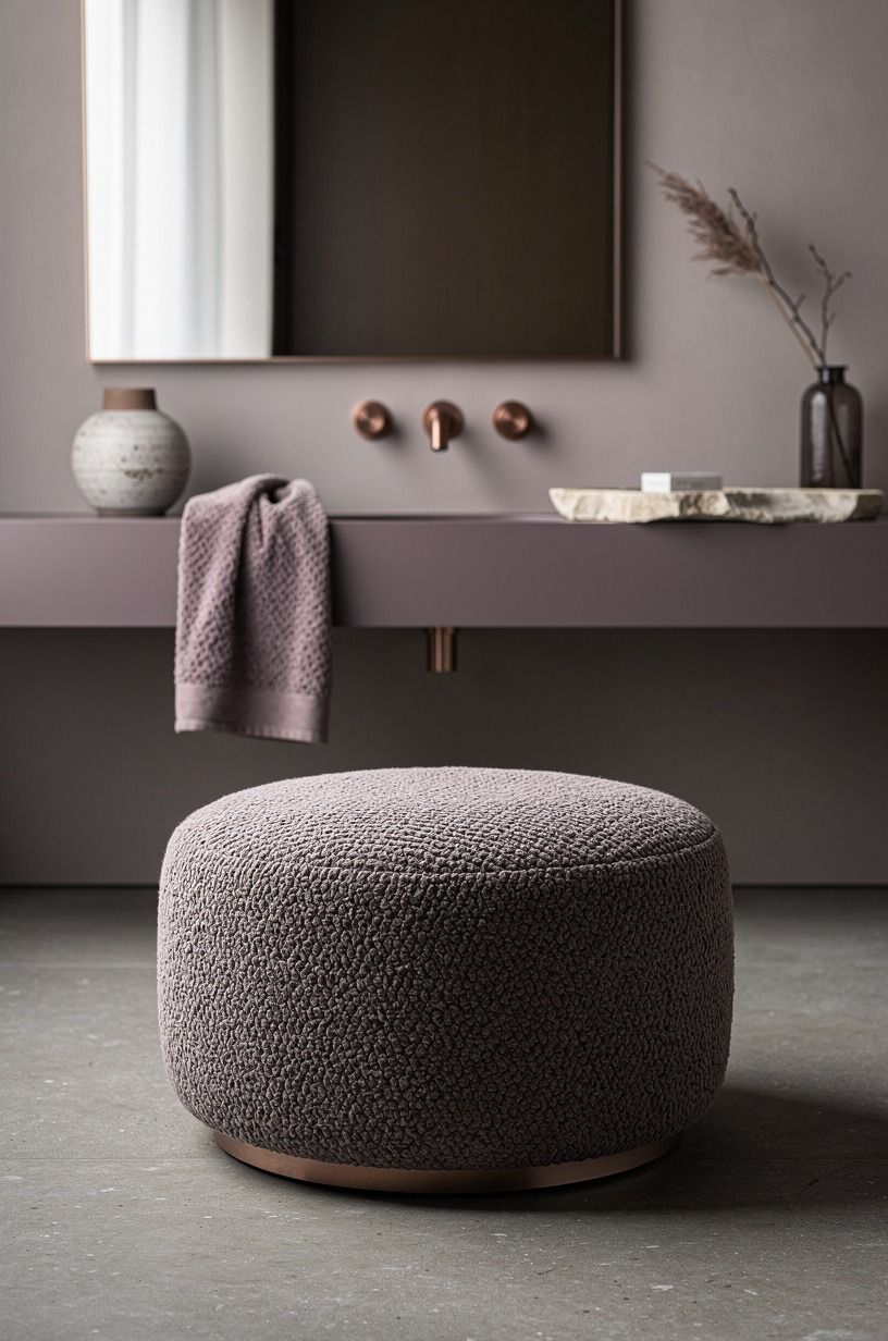 Add a mohair seat for a hotel-bathroom pause