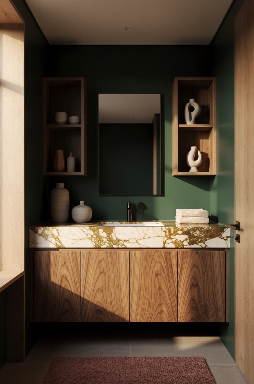 Frame the vanity with Calacatta Gold marble