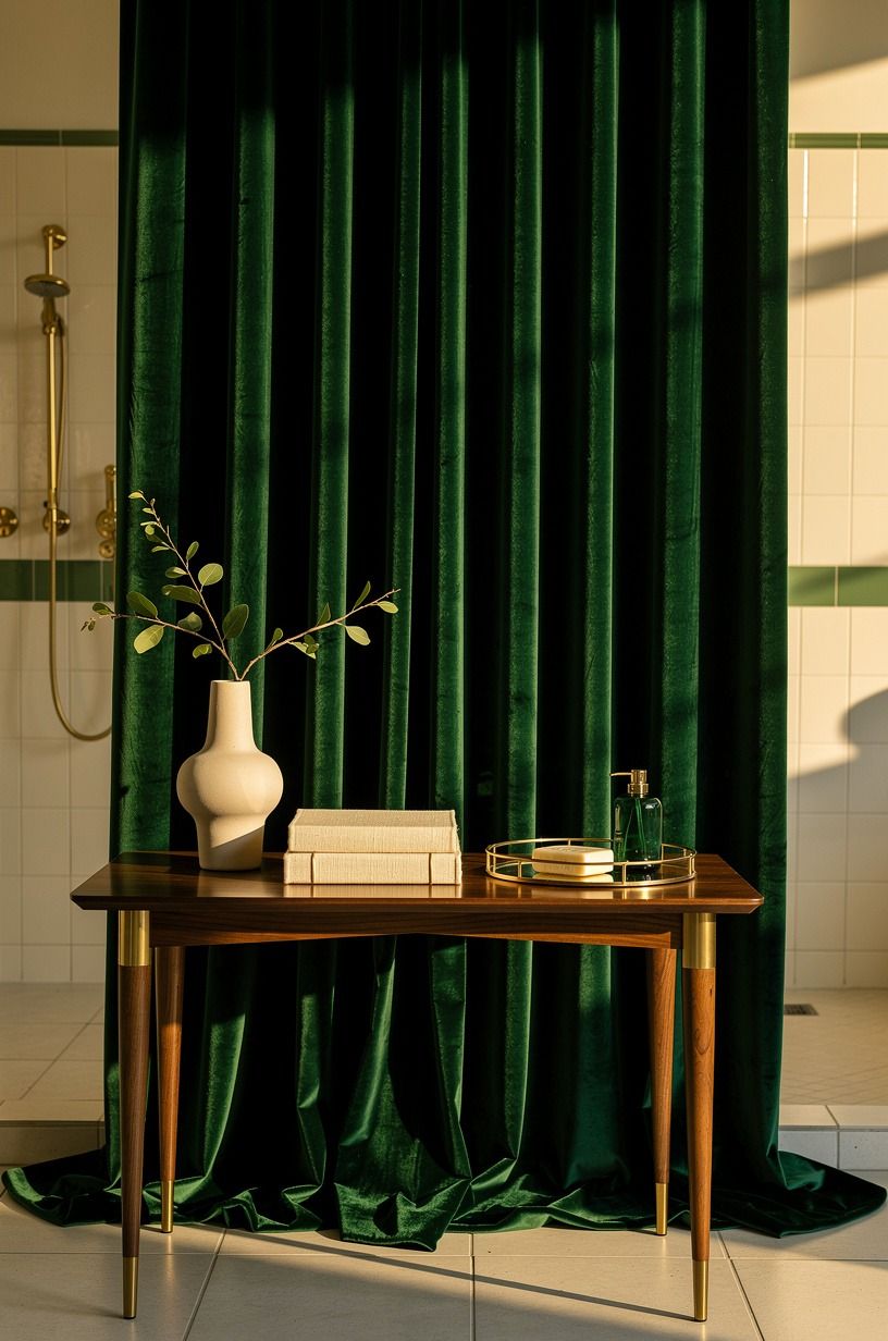 Put a full-length curtain on one wall