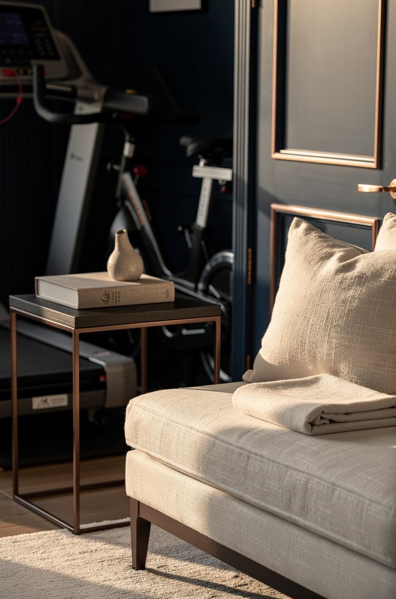 Frame the cardio corner like a hotel nook