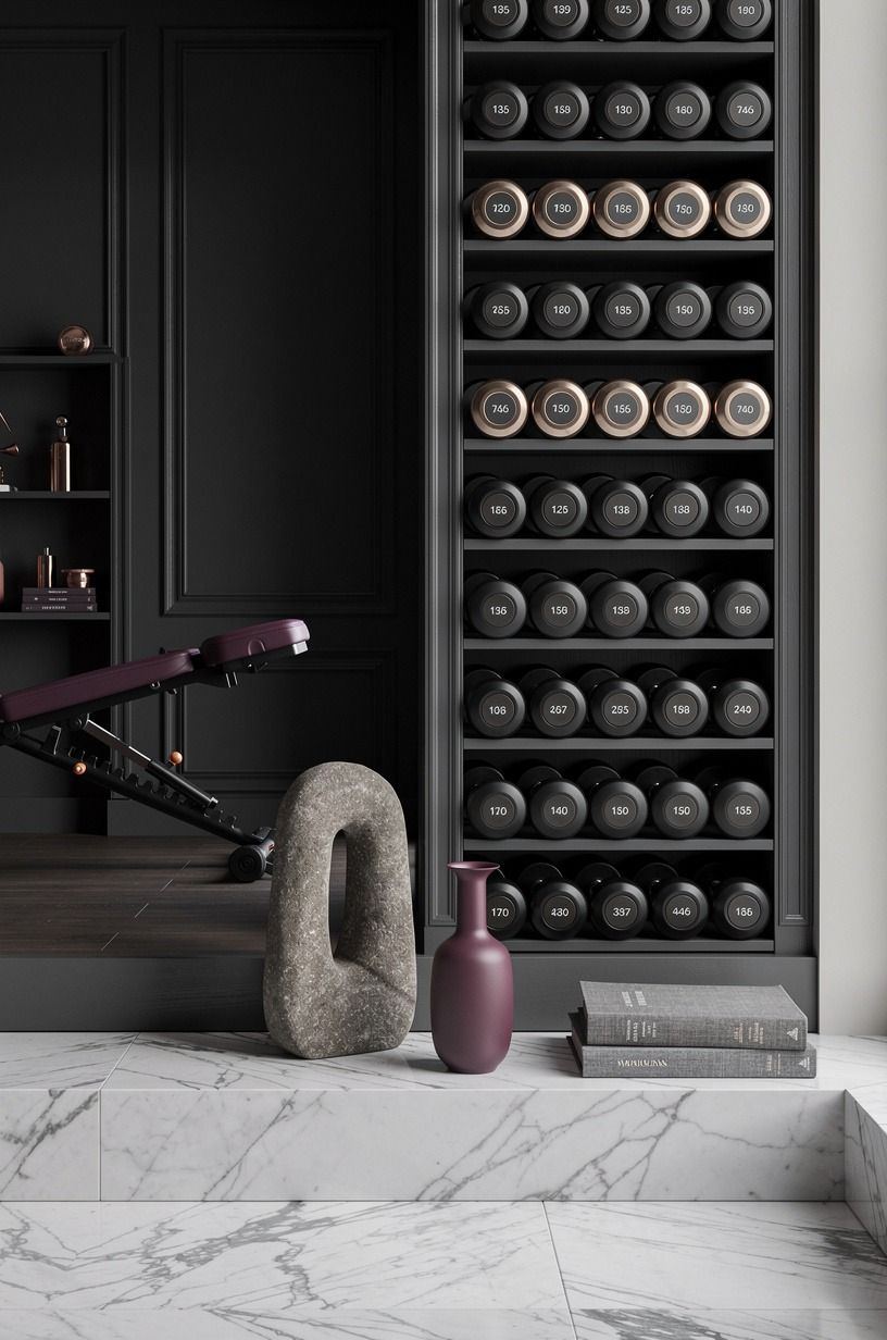 Make the dumbbell wall earn its view