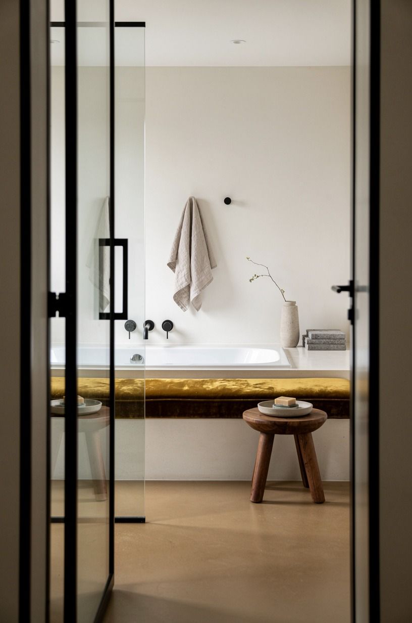 Choose a fixed glass panel over a swinging door