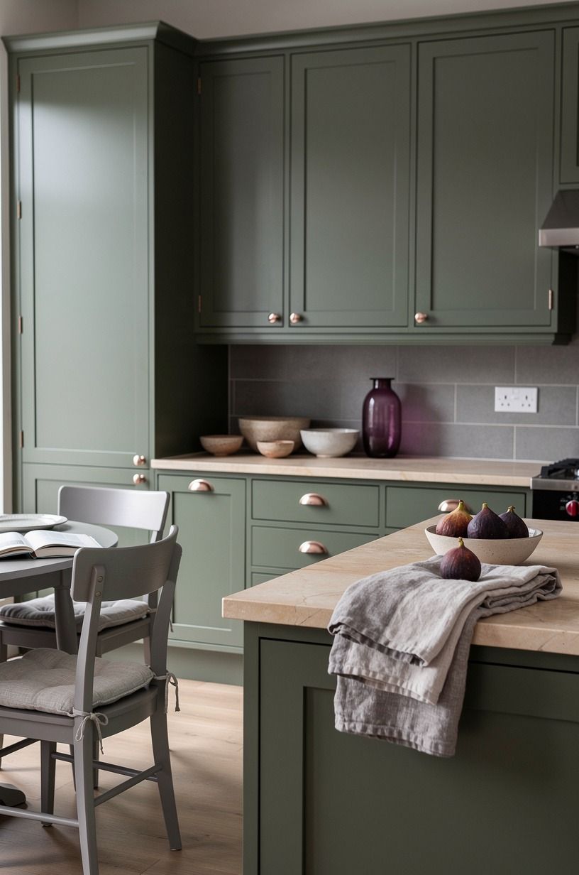 Paint the cabinets with the Muddy-Green Rule
